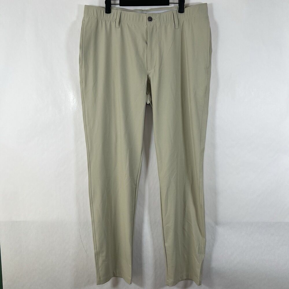 Under Armour Golf Pants Mens 38x32 Beige Khaki Performance Stretch Grip Waist